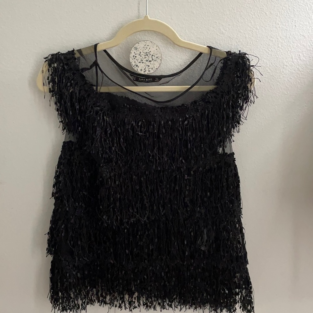 Zara fringe top
